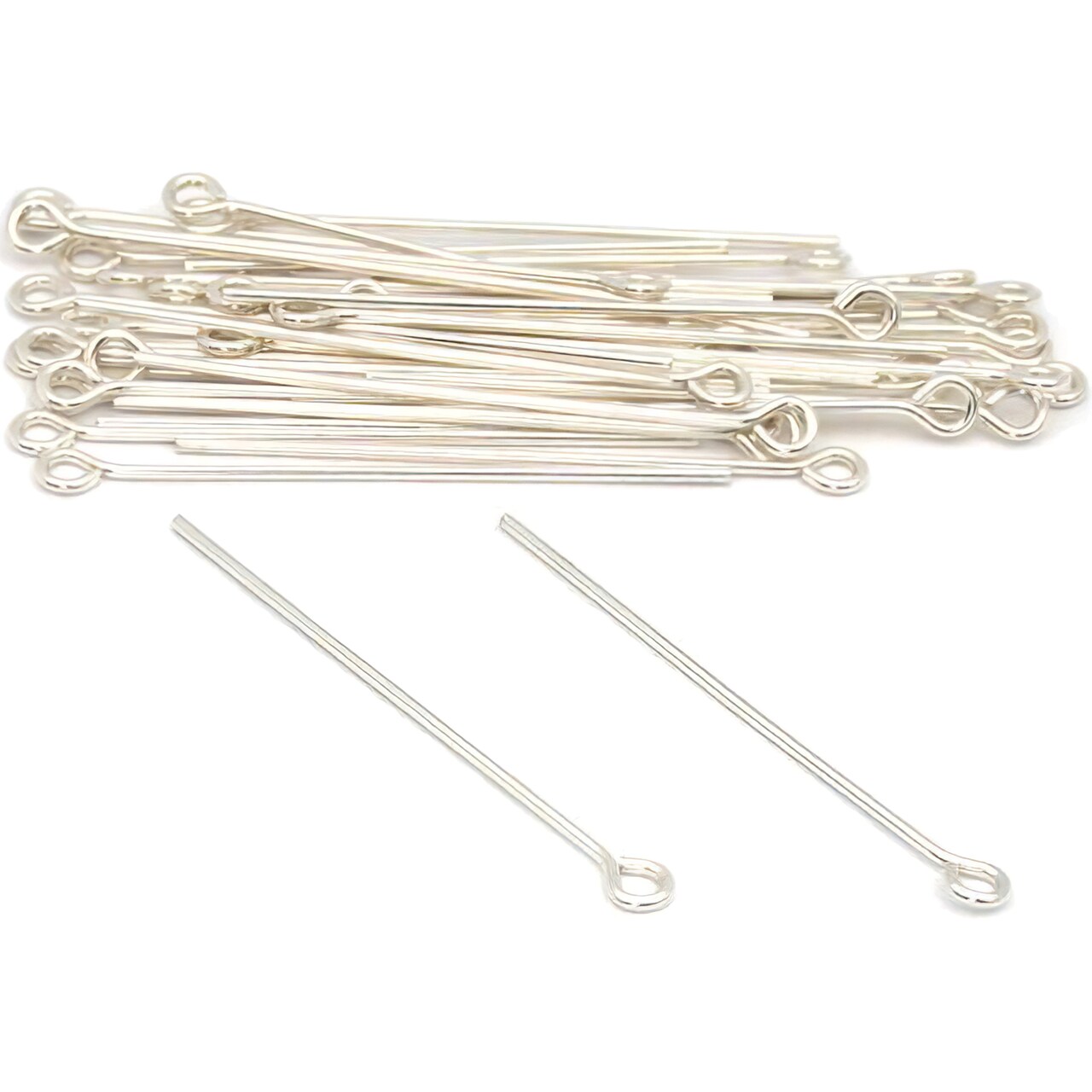 40 Sterling Silver Eye Pin Jewelry Bead Findings Charm